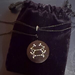 NEW APM Monaco Zodiac Pendant Necklace Cubic Zirconia Cancer Sign